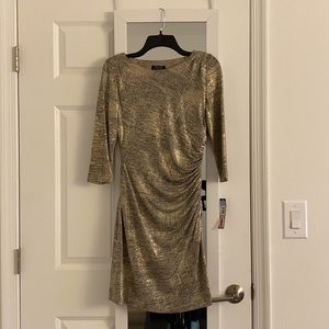 NWT Tahari gold dress